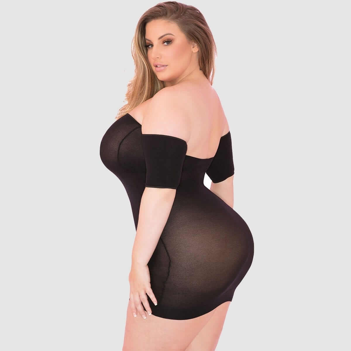 Pink Lipstick - All Night Wrong Dress - Black, Plus Size - Thorn & Feather