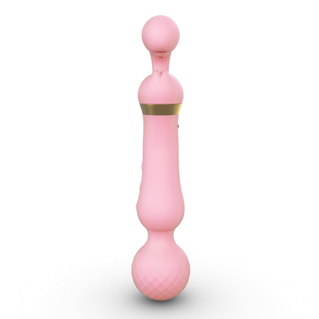 Gem Scepter Clitoral Stimulation Wand Vibrator - Light Pink - Thorn & Feather
