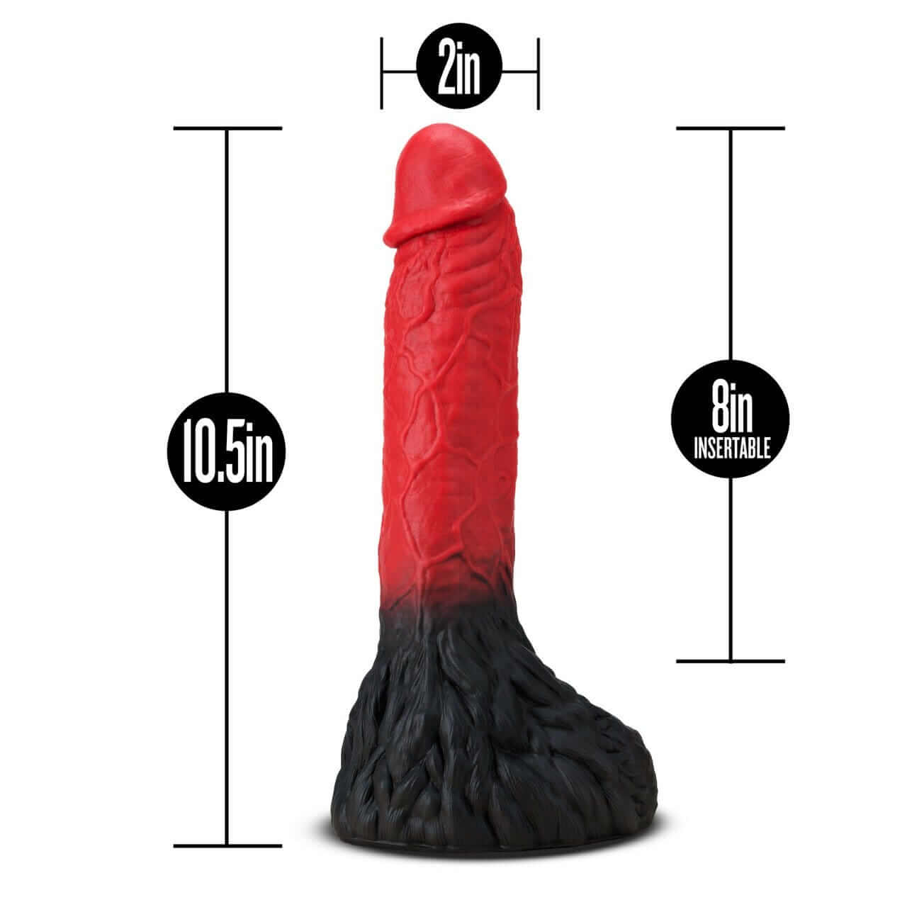 The Realm Lycan Lock On Werewolf Dildo - Red/Black - Thorn & Feather