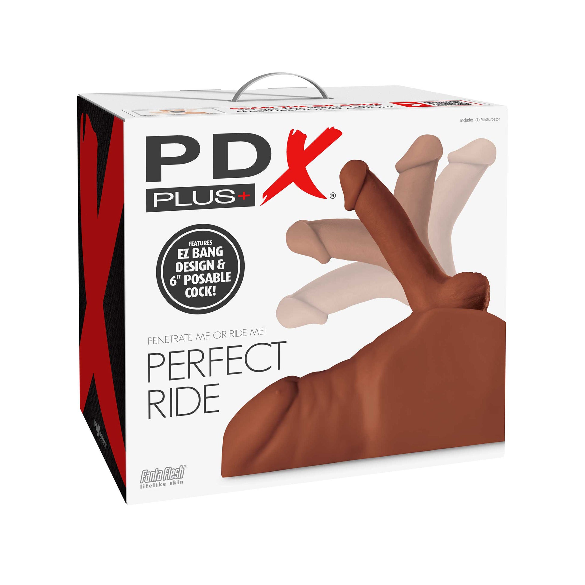PDX Plus Perfect Ride Lifelike Mega Masturbator - Brown - Thorn & Feather Sex Toy Canada