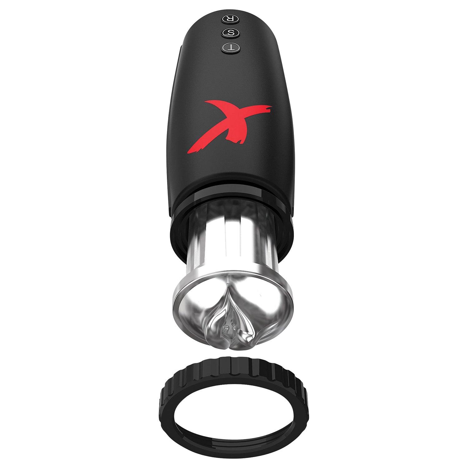 PDX Elite Moto-Bator Thrusting Masturbator - Clear/Black - Thorn & Feather