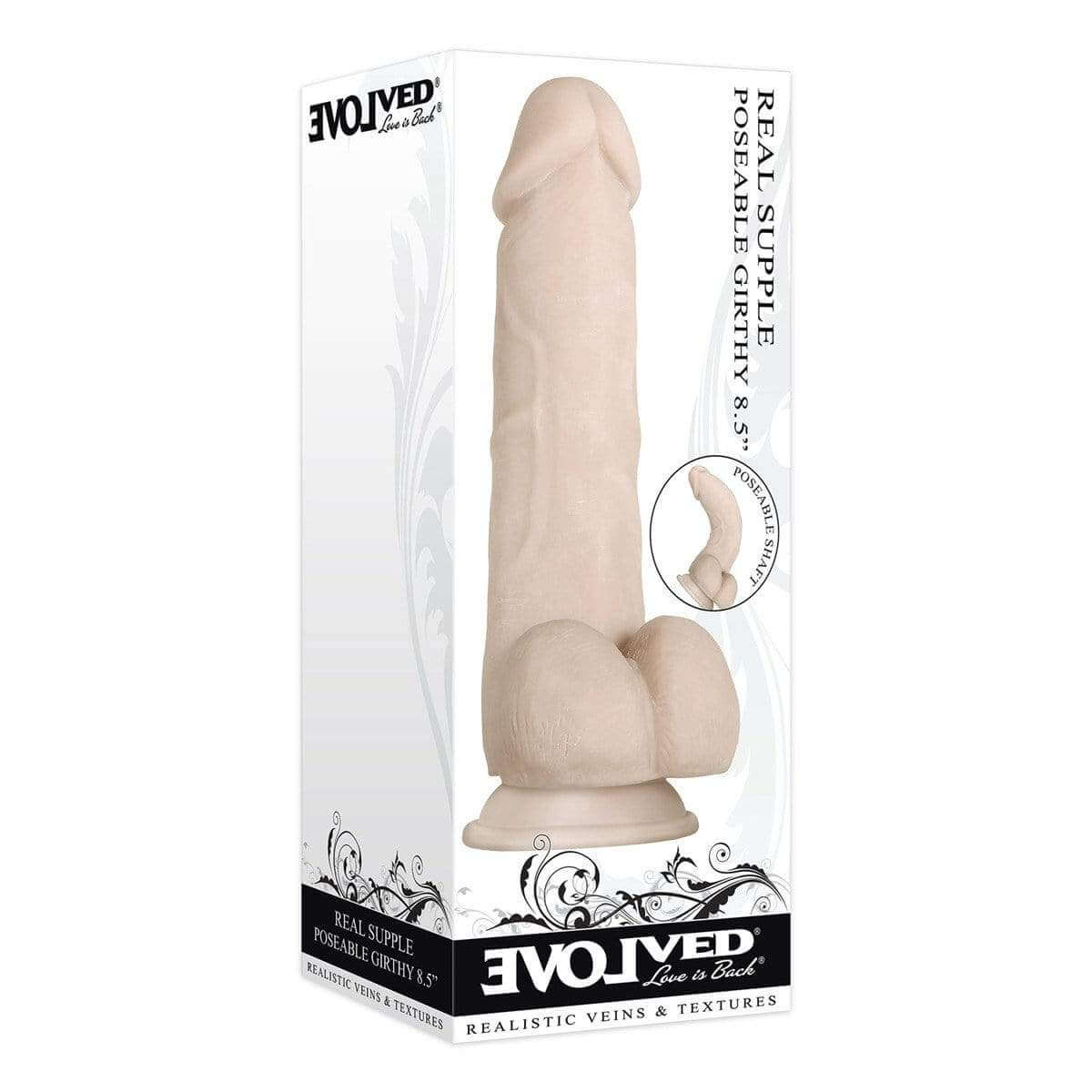 Real Supple Silicone Poseable 6" Dildo - Light - Thorn & Feather