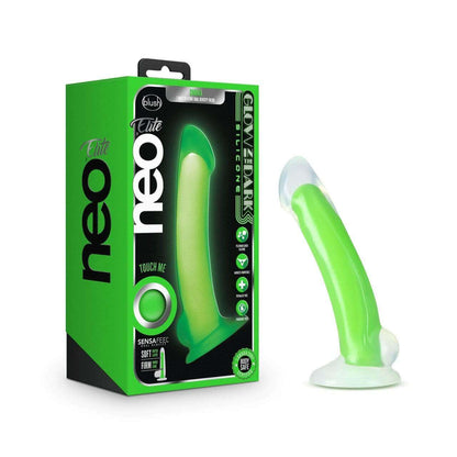 Glow in the Dark 7" Silicone Dual Density Dildo - Green - Thorn & Feather