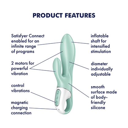 Satisfyer Air Pump Bunny 5+ Vibrator - Thorn & Feather
