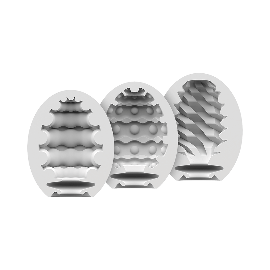 Satisfyer Masturbator Egg - 3 piece Set (Riffle, Bubble, Fierce) Assorted - Thorn & Feather