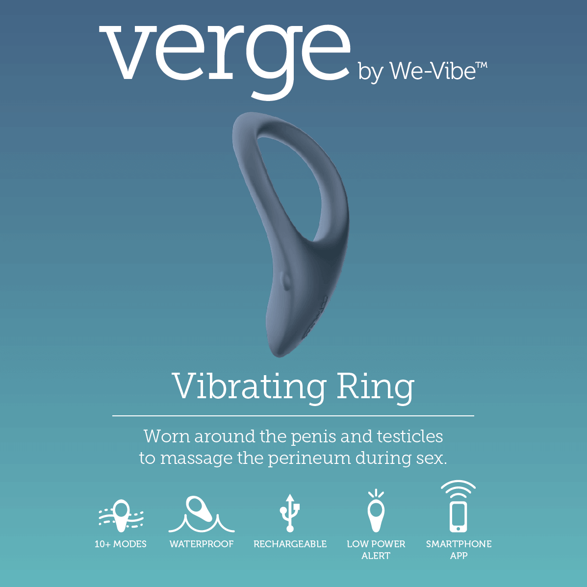 We-Vibe Verge Vibrating Ring - Slate - Thorn & Feather
