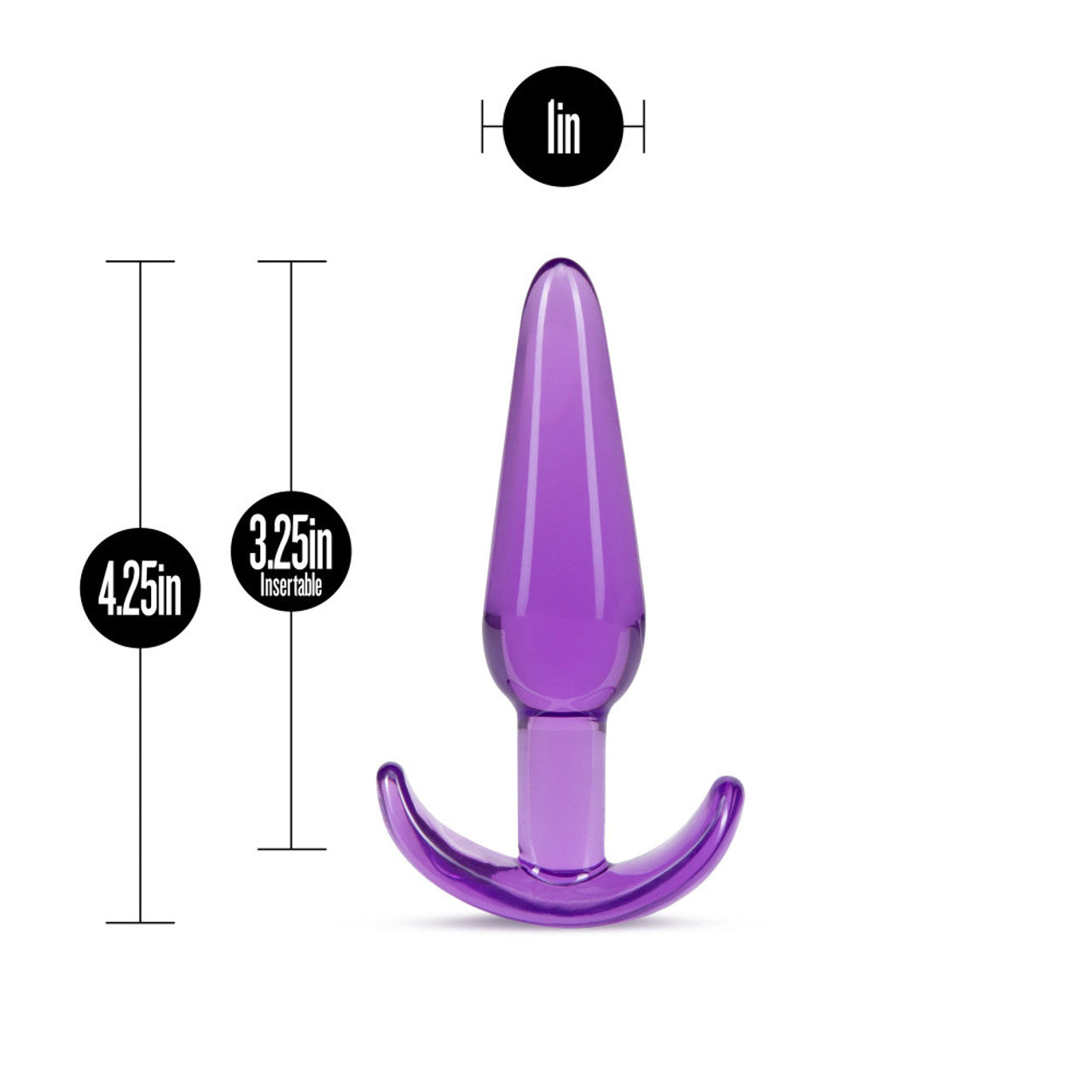 B Yours Slim Tapered See-Through Anal Plug - Purple - Thorn & Feather Sex Toy Canada