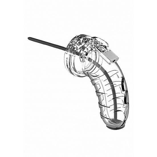 Mancage Model 16 Chastity 4.5 Inch Cage with Silicone Urethal Sounding - Thorn & Feather Sex Toy Canada