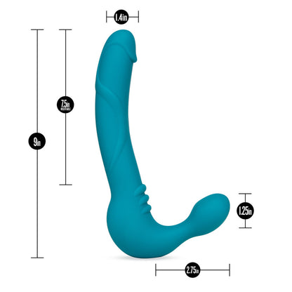 Luna Strapless Silicone Dildo - Teal - Thorn & Feather