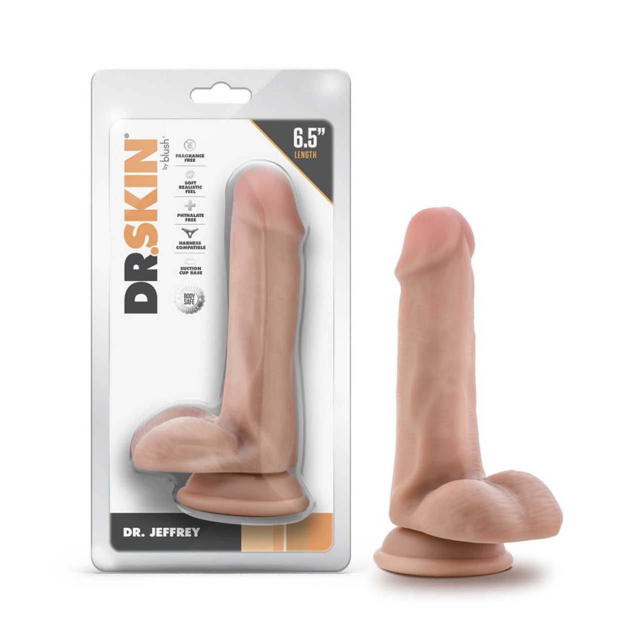 Dr. Jeffrey 6.5 Inch Dildo With Balls - Beige - Thorn & Feather