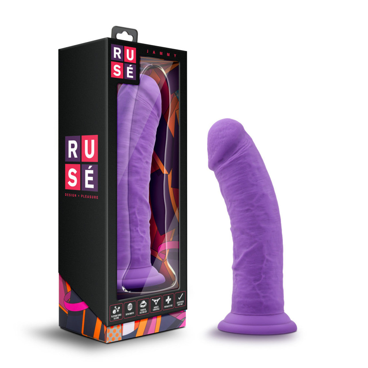 Ruse Jammy Silicone Dildo - Purple - Thorn & Feather Sex Toy Canada