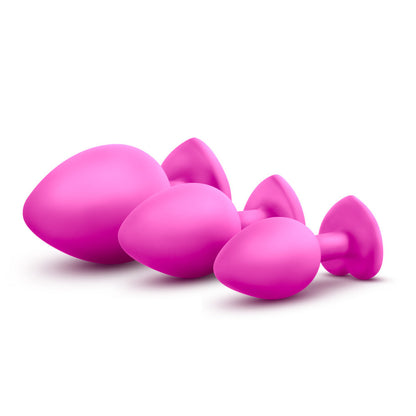 Luxe Bling Plugs Training Kit - Pink With White Gems - Thorn & Feather