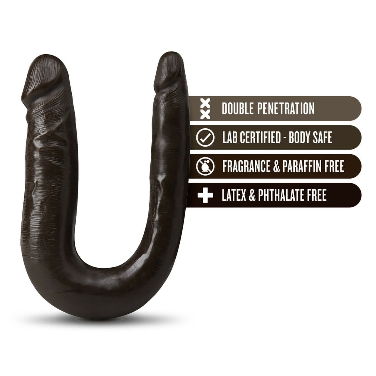 Dr. Skin Mini Double Dong - Chocolate - Thorn & Feather Sex Toy Canada