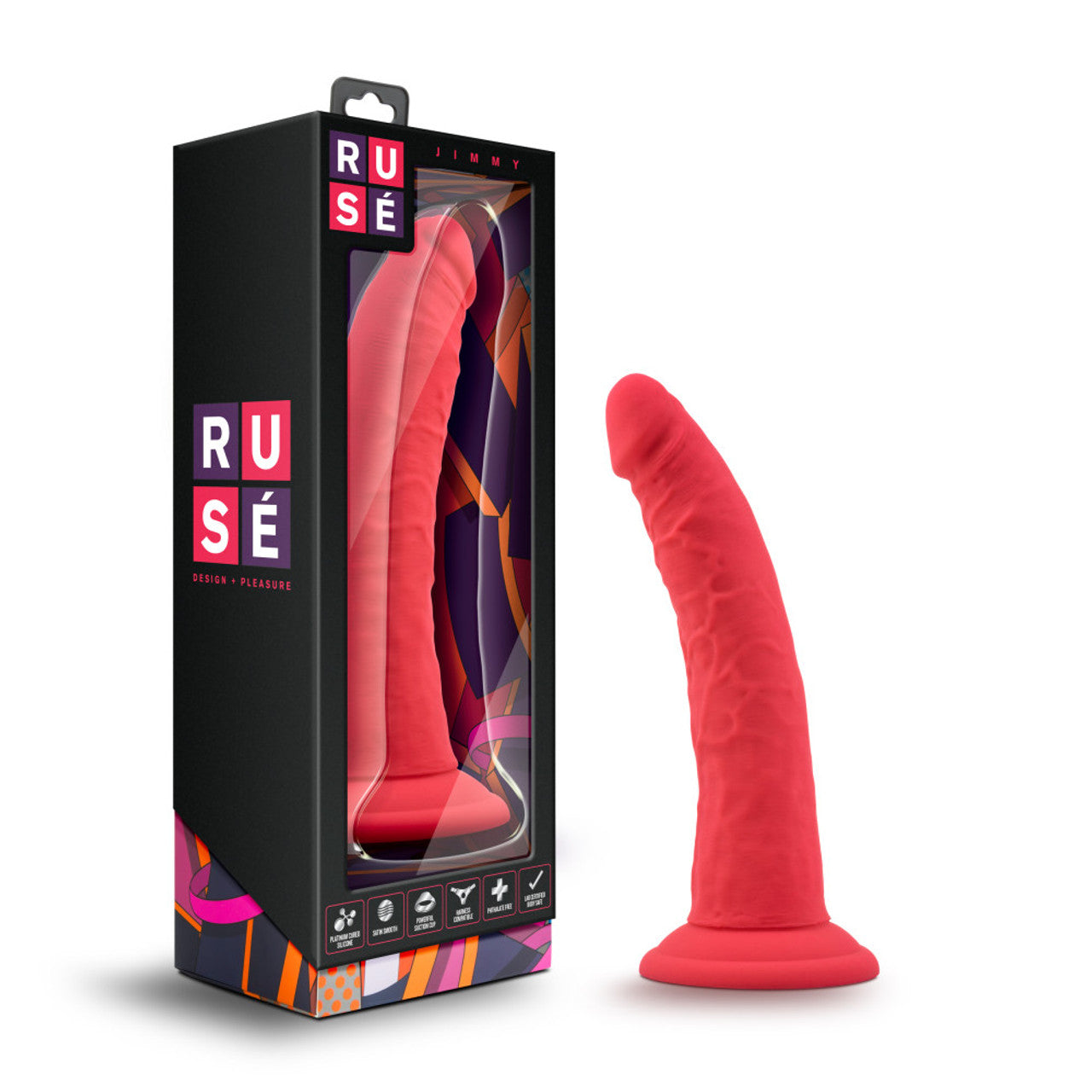 Ruse Jimmy Silicone Dildo - Cerise - Thorn & Feather