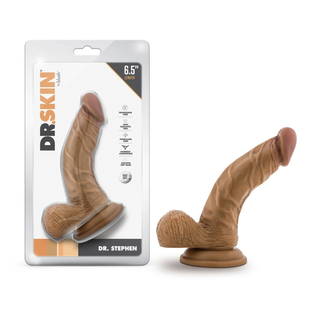 6.5 Inch Dildo With Balls - Tan - Thorn & Feather