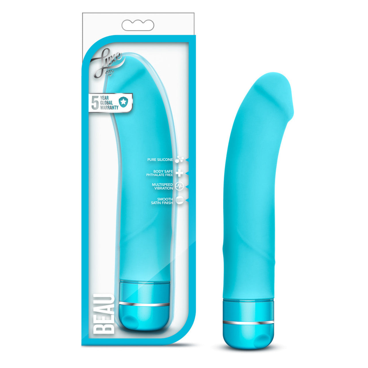 Luxe Beau Silicone G-Spot Vibrator - Blue - Thorn & Feather