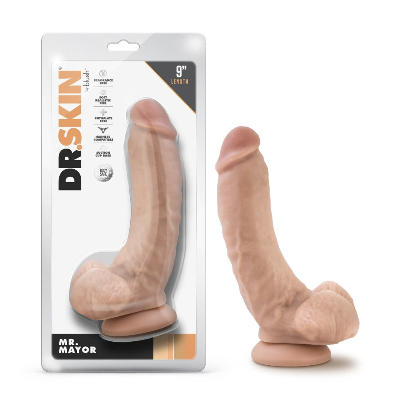 Mr. Mayor 9 Inch Dildo with Balls - Beige - Thorn & Feather