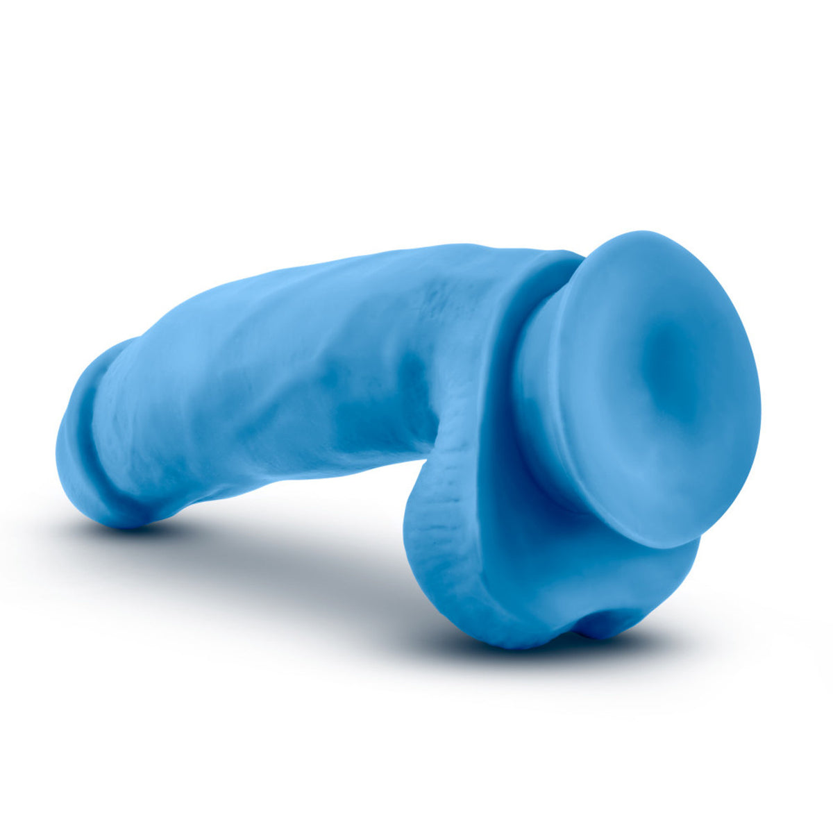 Neo Elite 7' Silicone Dual Density Cock w Balls - Neon Blue - Thorn & Feather