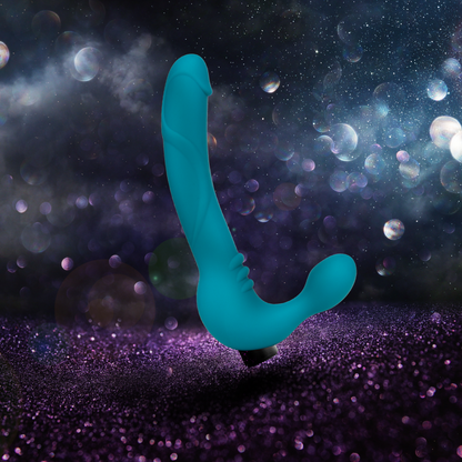 Luna Strapless Silicone Dildo - Teal - Thorn & Feather