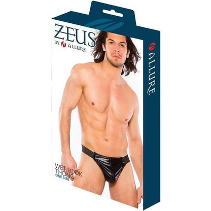 Zeus Wet Look Thong - Black, O/S - Thorn & Feather